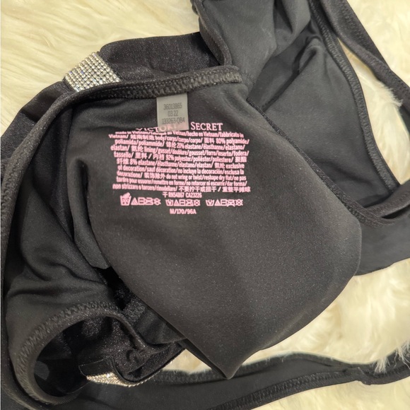 Victoria’s Secret Black High-Leg One-Piece Swimsuit w/Rhinestone Logo Band - Picture 5 of 7